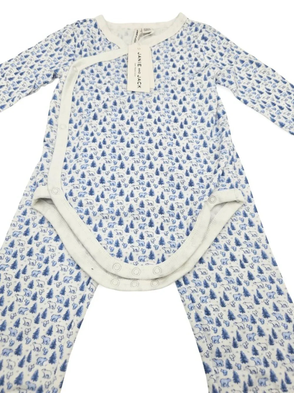 Janie and Jack NWT Baby Boy Polar Bear Pine Tree 2-Piece Outfit Set 6-12 Months